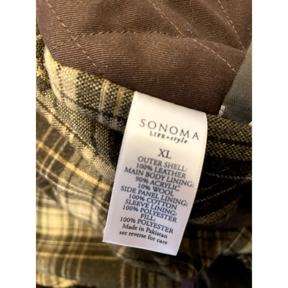 Sonoma Men’s XL Brown Leather Jacket Coat beautiful distressed chocolate brown - Picture 8 of 11